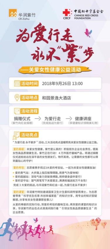 华润紫竹携手红会,关爱女性为爱行走